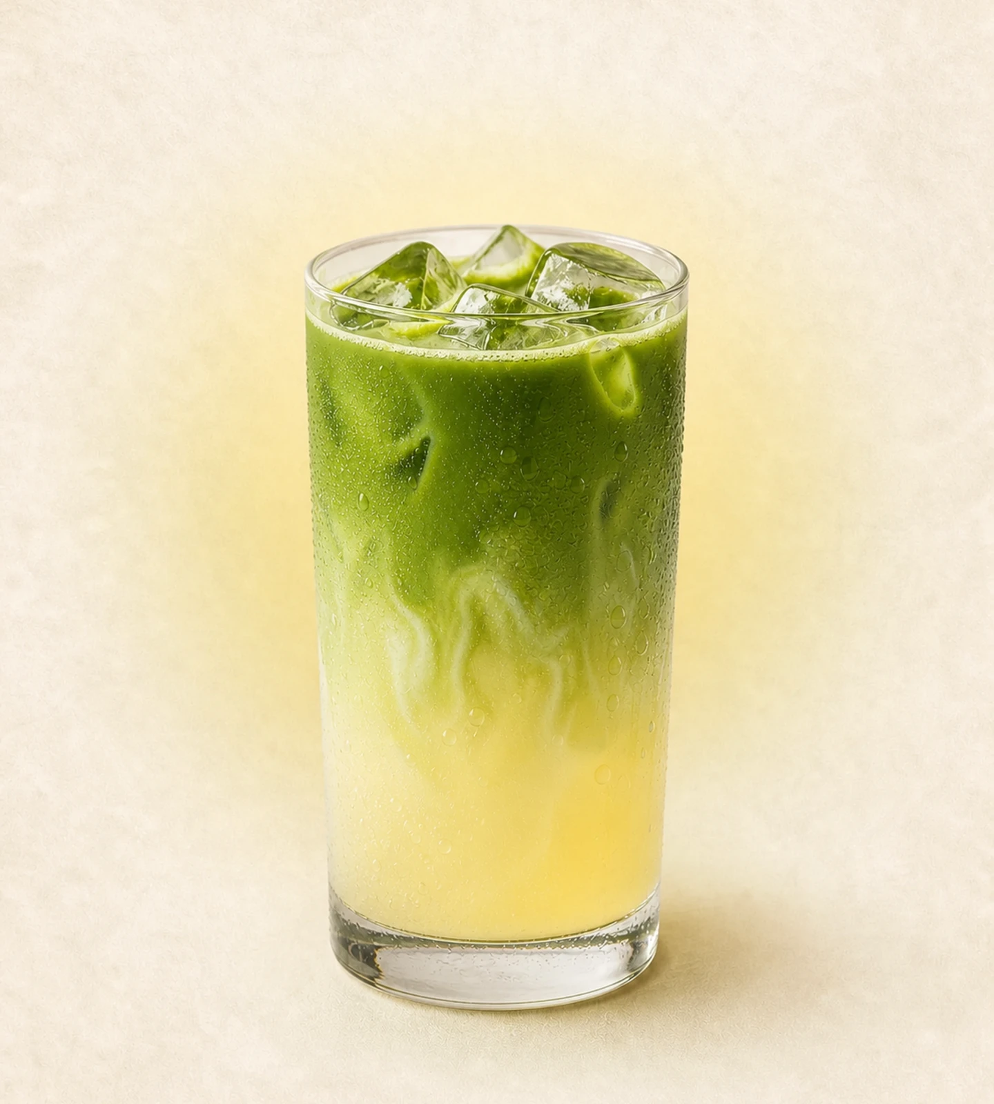 Iced Jimo Yuzu Matcha with vivid green matcha over luminous yuzu citrus